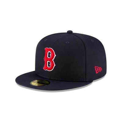 Blue Boston Red Sox Hat - New Era MLB Ligature 59FIFTY Fitted Caps USA6290748